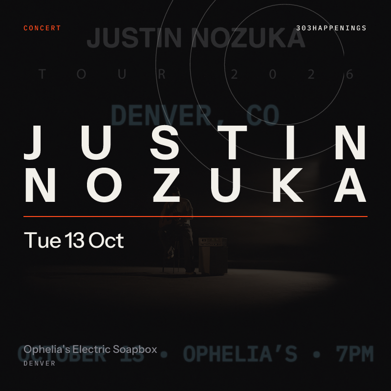 Justin Nozuka at Ophelia's Electric Soapbox in Denver - This Week