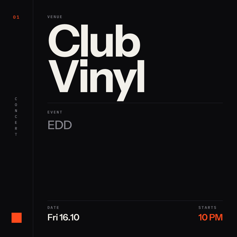 EDD at Club Vinyl in Denver - This Week