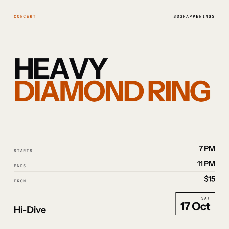 Heavy Diamond Ring + Stelth Ulvang + Buudrow at Hi-Dive in Denver - Next Week