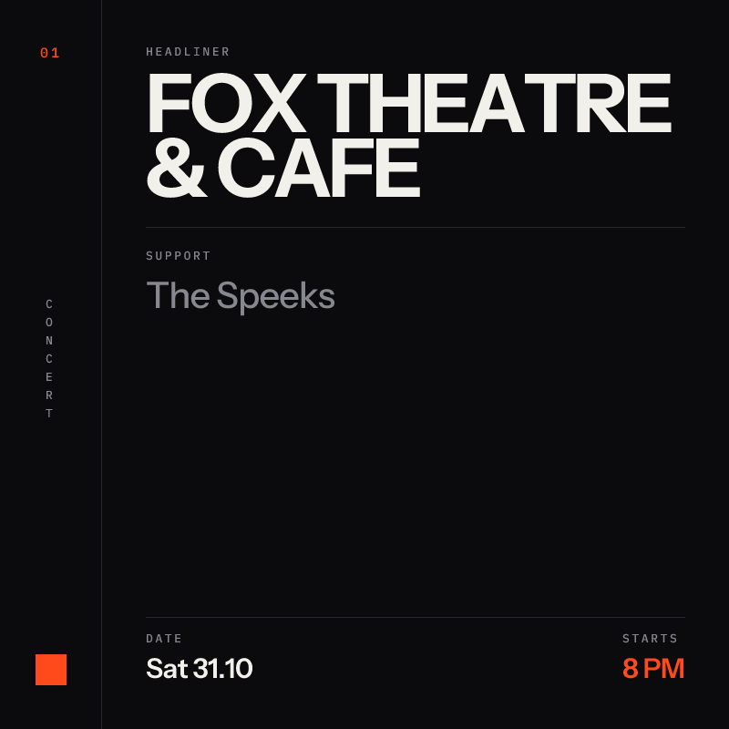 George Clanton with The Speeks at Fox Theatre & Cafe in Boulder - This Month
